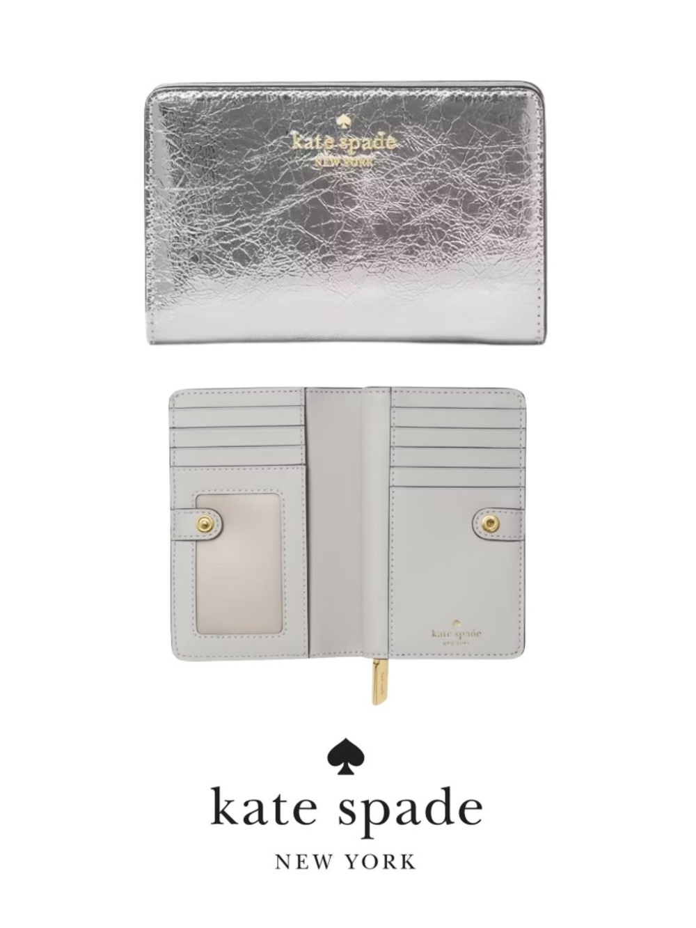Kate Spade Madison Metallic Medium Bifold Wallet - NWT
